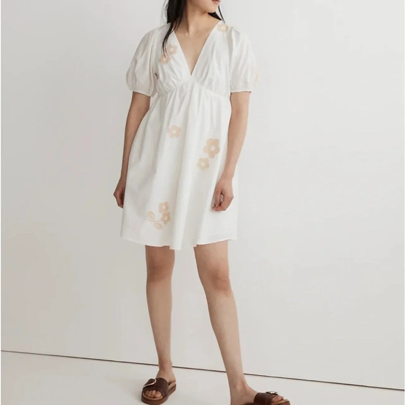 Madewell Annamarie Floral Embroidered Mini Dress - Picture 4 of 6
